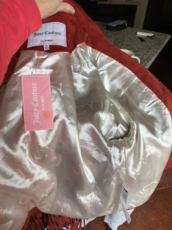 Juicy Couture Rust Red Fringe Leather Jacket - Picture 9 of 9